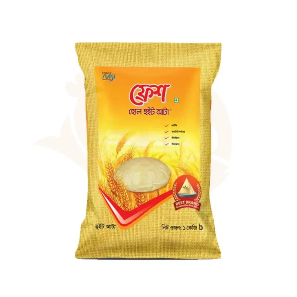 Fresh whole wheat atta (ata) 1 kg | লাল আটা