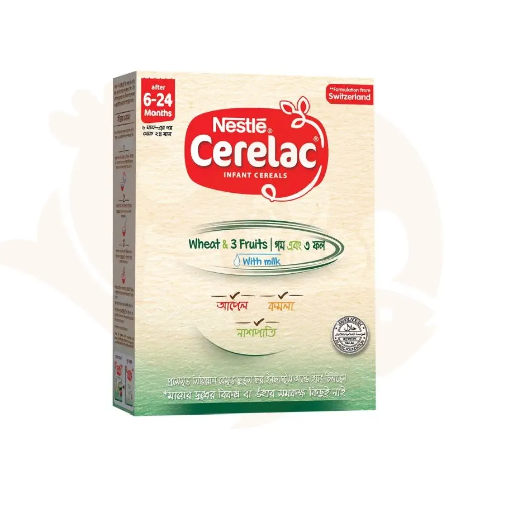 Cerelac (6 - 24 months) wheat & 3 fruits - 350 gram | সেরেলাক