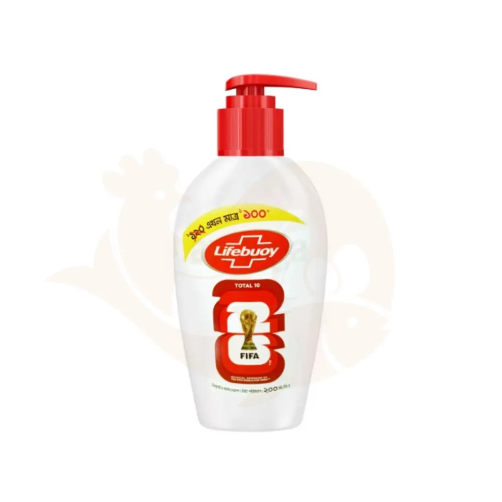 Lifebuoy liquid hand wash pump 200 ml - Total 10  | লাইফবয় হ্যান্ড ওয়াশ