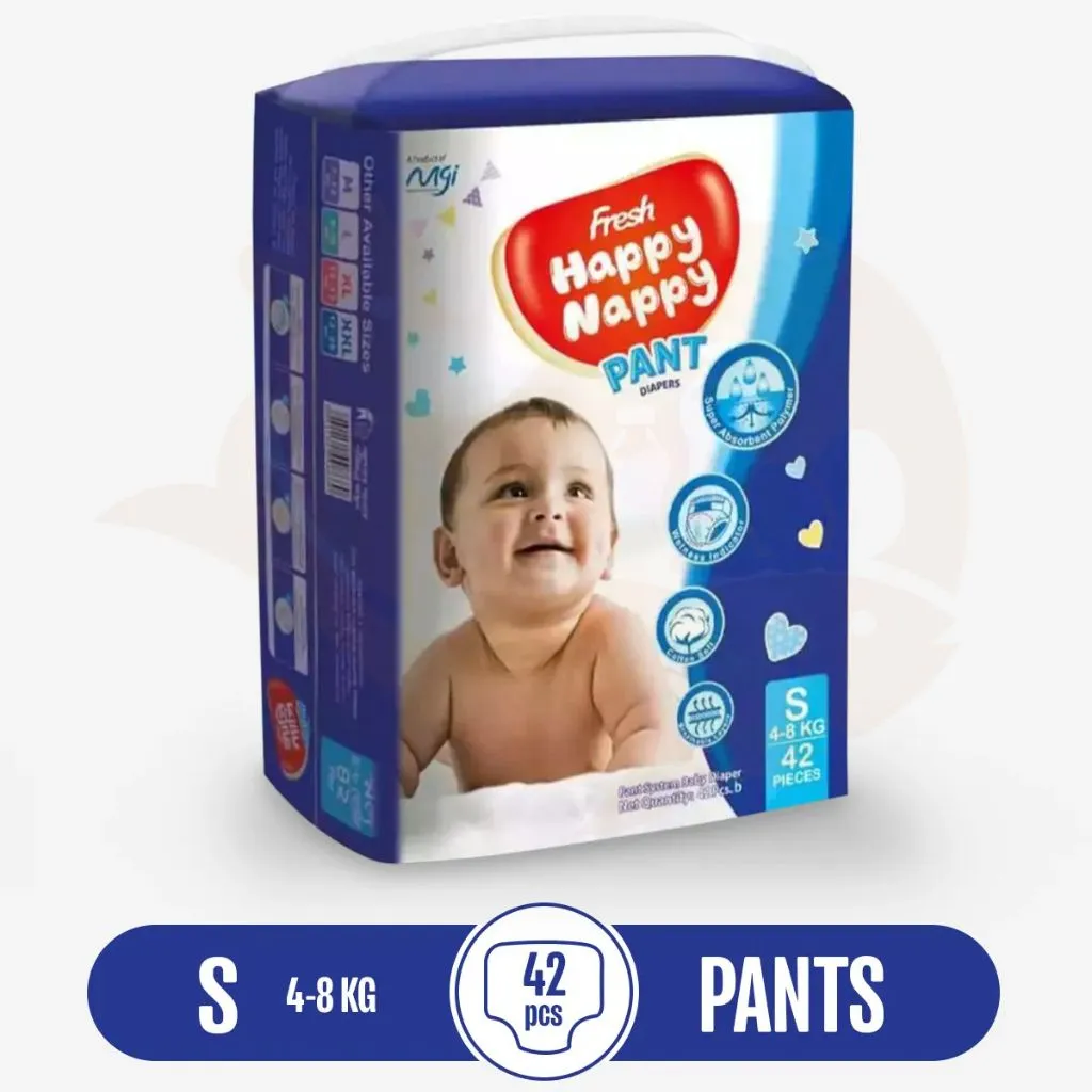 Happy nappy diaper large packet (Size S) 4 - 8 kg | বেবি ডাইপার
