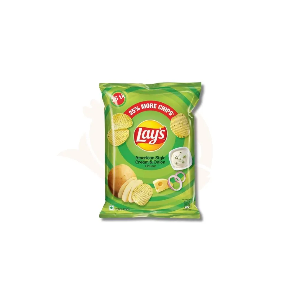 Lays american style cream & onion potato chips (15 taka)