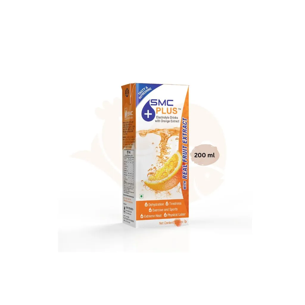 SMC Plus electrolyte drinks orange flavour 200 ml (juice) | এসএমসি ড্রিংকস