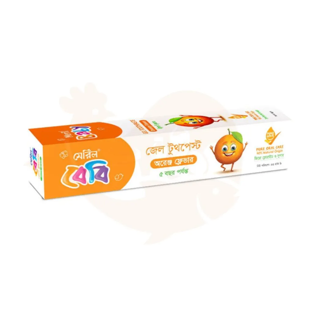 Meril baby gel toothpaste 45 gram Orange flavor | মেরিল বেবি টুথপেস্ট