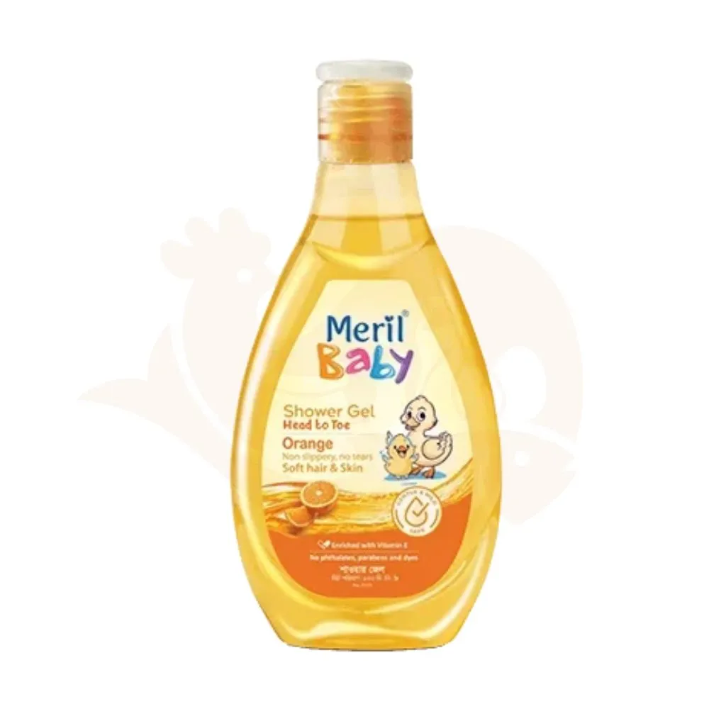 Meril baby shower gel head to toe wash (Orange) | মেরিল বেবি শাওয়ার জেল