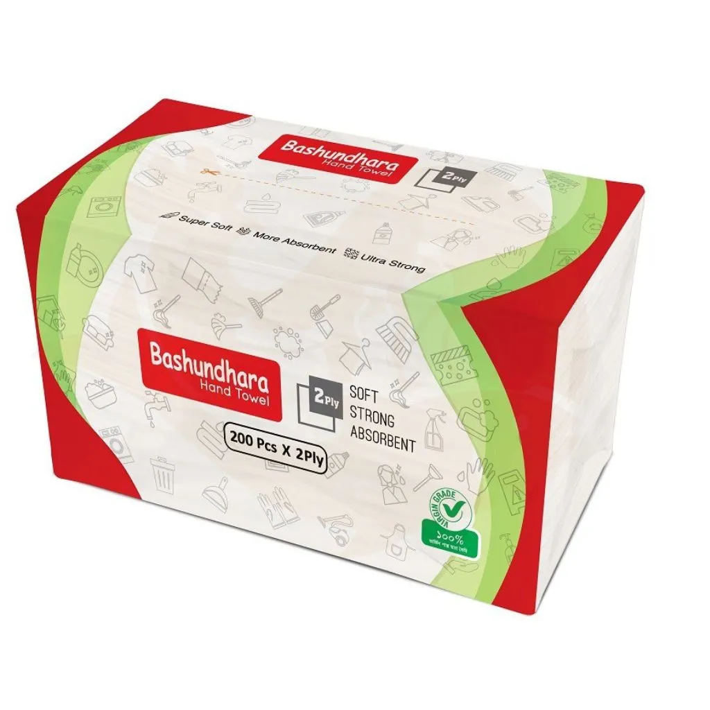 Bashundhara hand towel (Tissue 200 pcs) | হ্যান্ড টাওয়াল