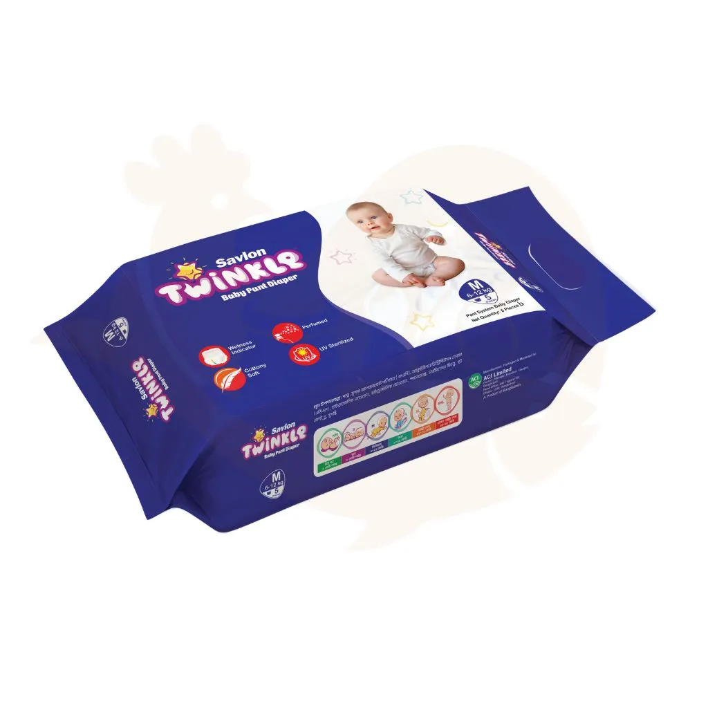 Twinkle diaper mini packet (Size M) 6 - 12 kg | টুইংকেল ডাইপার